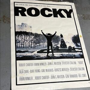 🔥Large Black and White Rocky Movie Poster 4 feet